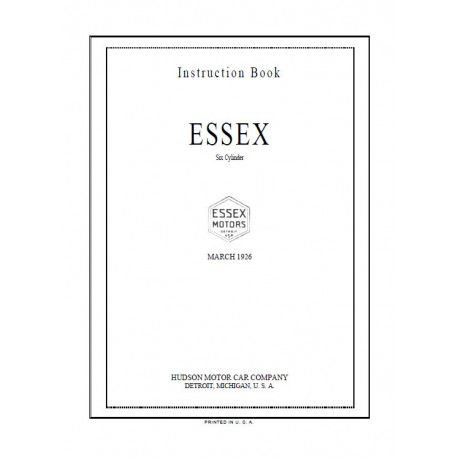 Essex 1926 Instruction Book