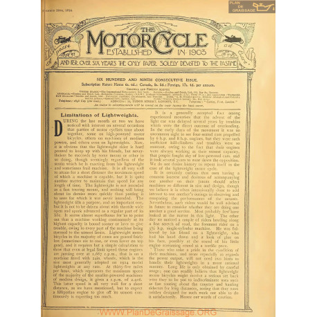 The Motor Cycle 1914 11 November 26 Vol13 N0609 Limitations Of Lightweights