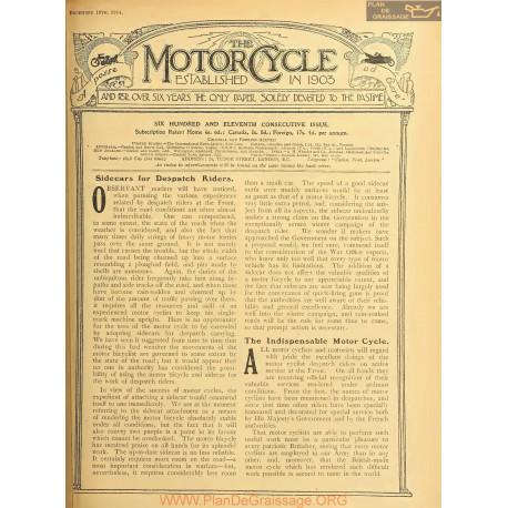 The Motor Cycle 1914 12 December 10 Vol13 N0611 Sidecars For Despatch Riders