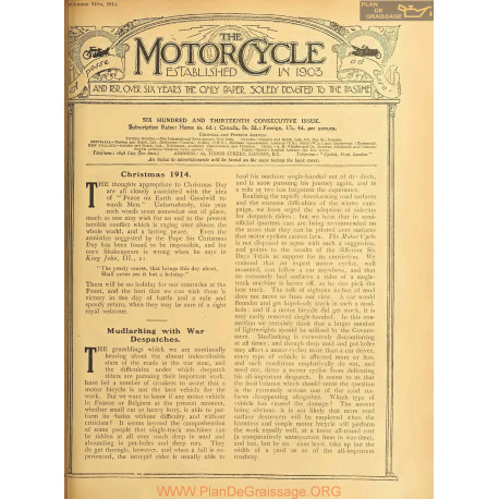 The Motor Cycle 1914 12 December 24 Vol13 N0613 Christmas 1914