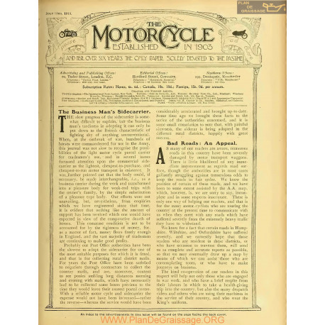 The Motor Cycle 1915 07 July 15 Vol15 N0642 The Business Man S Sidecarrier