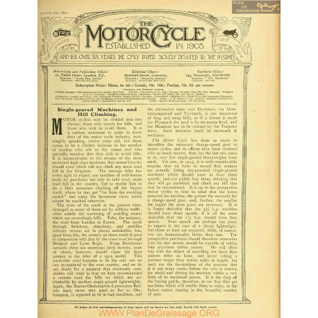The Motor Cycle 1915 08 August 05 Vol15 N0645 Single Geared Machines And Hill Climbing