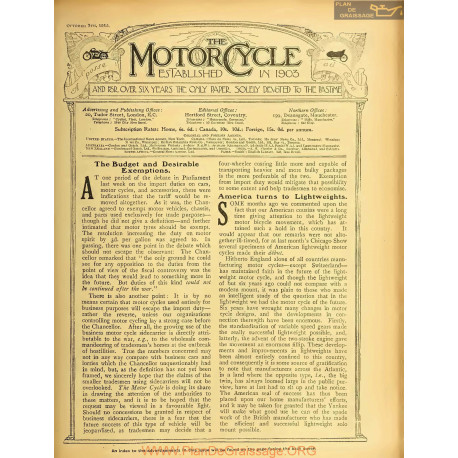 The Motor Cycle 1915 10 October 07 Vol15 N0654 The Budget And Desirable Exemptions