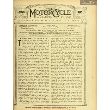 The Motor Cycle 1915 11 November 11 Vol15 N0659 A New Series Of Cycle Cars