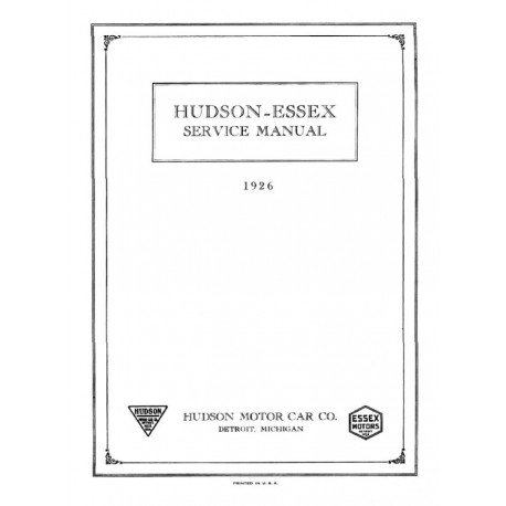 Essex 1926 Shop Manual