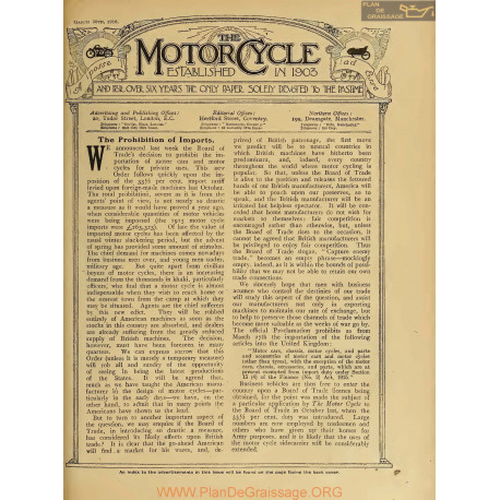 The Motor Cycle 1916 03 March 30 Vol16 N0679 The Prohibition Of Imports