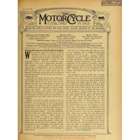 The Motor Cycle 1916 04 April 06 Vol16 N0680 Better Protection For Lightweights
