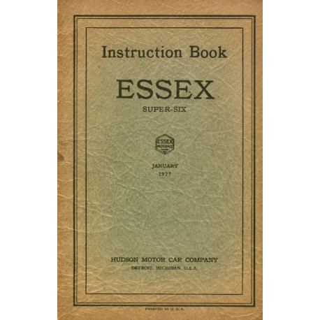 Essex 1927 Instruction Book