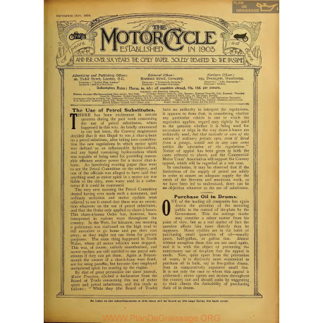 The Motor Cycle 1916 09 September 21 Vol17 N0704 The Use Of Petrol Substitutes