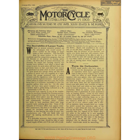 The Motor Cycle 1916 10 October 19 Vol17 N0708 The Desirability Of Larges Tanks