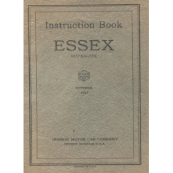 Essex 1927 Super Six 6 Instruction Book Oct 2nd Series