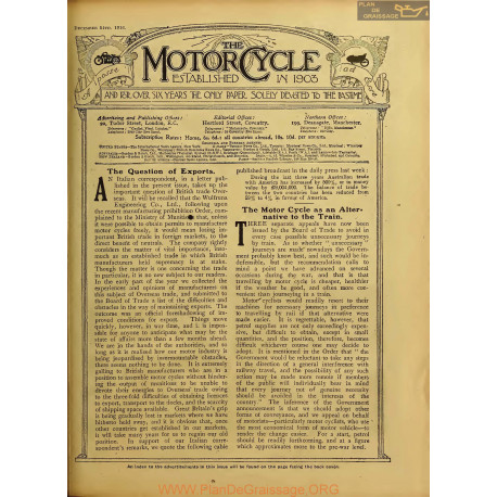 The Motor Cycle 1916 12 December 14 Vol17 N0716 The Question Of Exports
