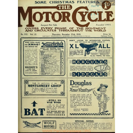 The Motor Cycle 1916 12 December 21 Vol17 N0717 A Third War Christmas