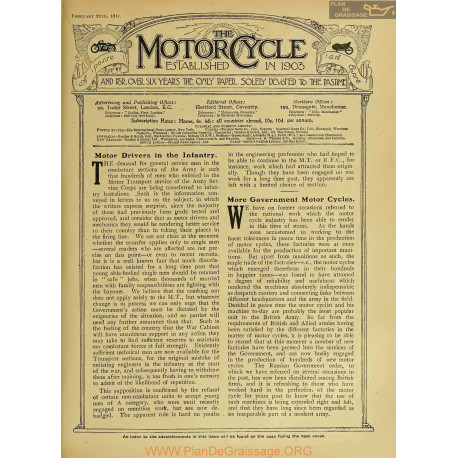 The Motor Cycle 1917 02 February 22 Vol18 N0726 Motor Drivers In The Infantry