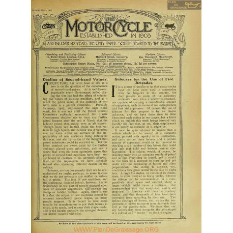 The Motor Cycle 1917 03 March 22 Vol18 N0730 Decline Of Second Hand Values