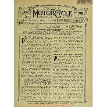 The Motor Cycle 1917 05 May 03 Vol18 N0736 Age For Driving Licences