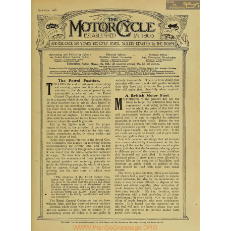 The Motor Cycle 1917 05 May 17 Vol18 N0738 The Petrol Position