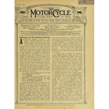 The Motor Cycle 1917 05 May 24 Vol18 N0739 Influence Of Aero Engine Design