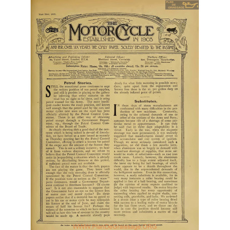 The Motor Cycle 1917 05 May 31 Vol18 N0740 Petrol Stories