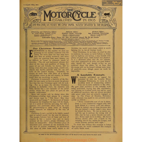 The Motor Cycle 1917 12 December 20 Vol19 N0769 Our Chriistmas Greetings