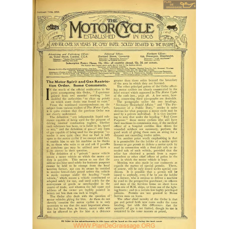 The Motor Cycle 1918 01 January 24 Vol20 N0774 The Motor Spirit And Gas Restriction Order