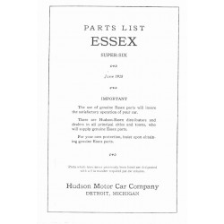 Essex 1928 Parts List