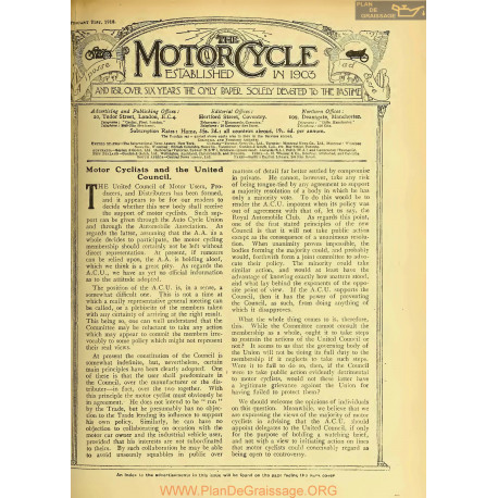 The Motor Cycle 1918 02 February 21 Vol20 N0778 Motor Cyclists And The United Council