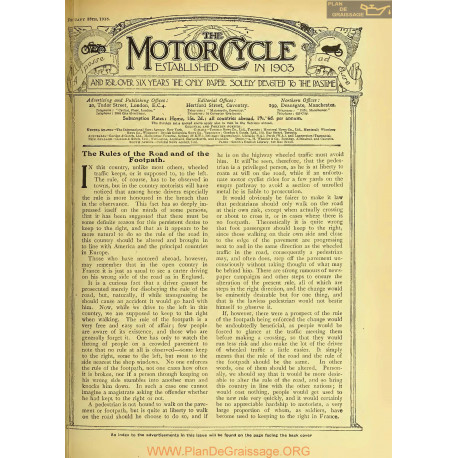 The Motor Cycle 1918 02 February 28 Vol20 N0779 The Rules Of The Road And Of The Footpath