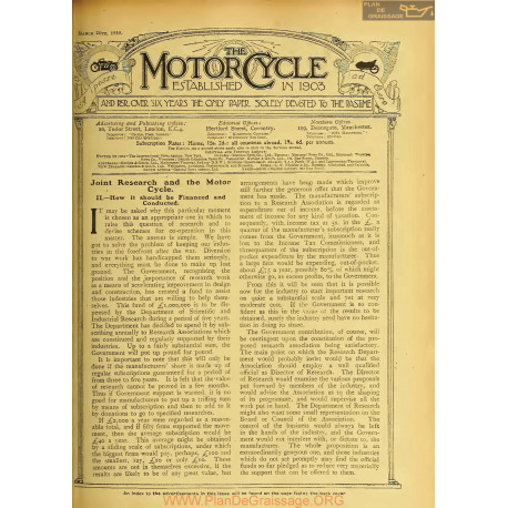 The Motor Cycle 1918 03 March 28 Vol20 N0783 Joint Research And The Motot Cycle