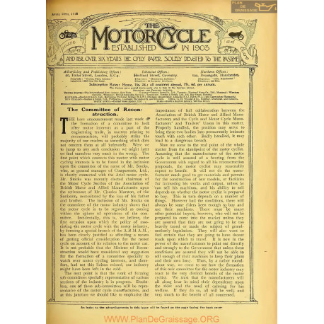 The Motor Cycle 1918 04 April 18 Vol20 N0786 The Committee Os Reconstruction