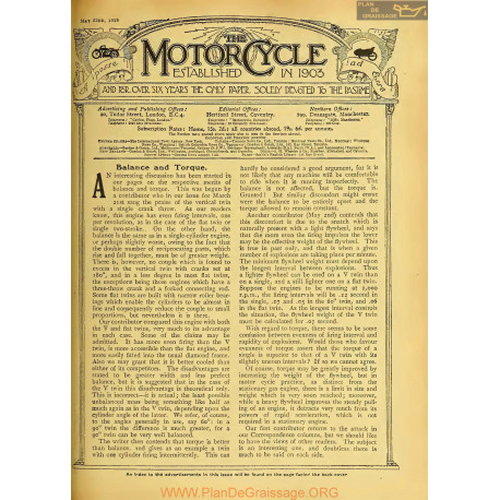 The Motor Cycle 1918 05 May 23 Vol20 N0791 Balance And Torque