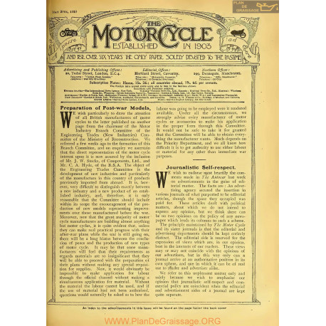 The Motor Cycle 1918 05 May 30 Vol20 N0792 Preparationof Post War Models