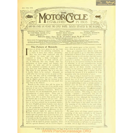 The Motor Cycle 1918 07 July 18 Vol21 N0799 The Future Of Benzole