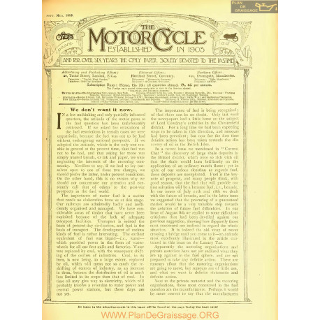The Motor Cycle 1918 09 September 26 Vol21 N0809 We Don T Want It Now