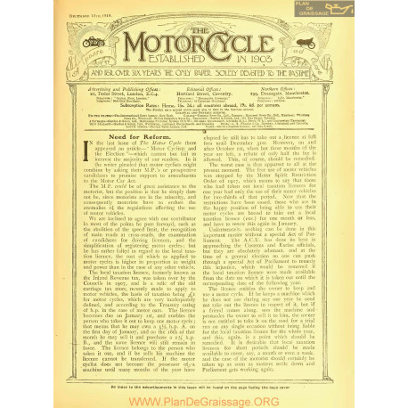 The Motor Cycle 1918 12 December 12 Vol21 N0820 Need For Reform