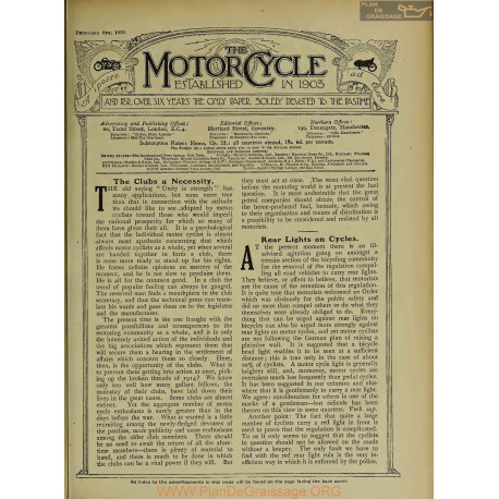 The Motor Cycle 1919 02 February 06 Vol22 N0828 The Clubs A Necessity
