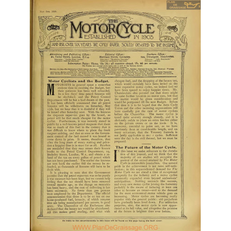The Motor Cycle 1919 05 May 08 Vol22 N0841 Motor Cyclists And The Budget