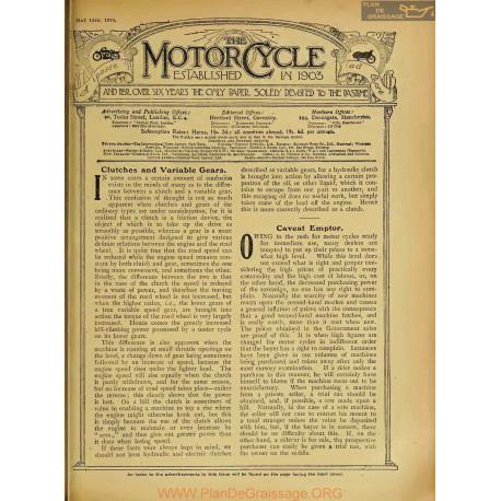 The Motor Cycle 1919 05 May 15 Vol22 N0842 Clutches And Variable Gears
