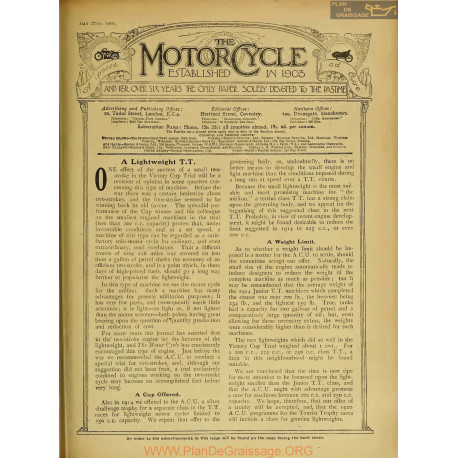 The Motor Cycle 1919 05 May 22 Vol22 N0843 A Lightweight Tt