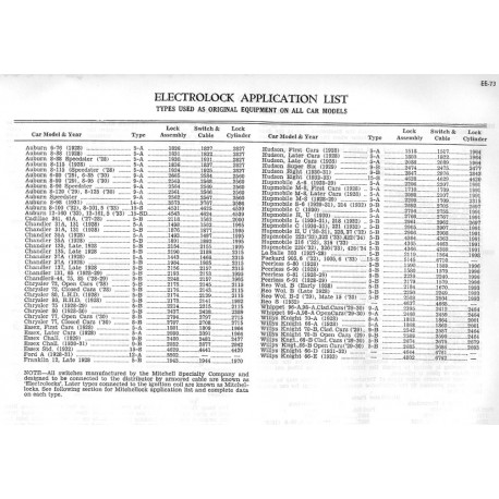 Essex 1929 Electro Lock Info