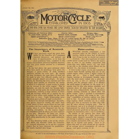 The Motor Cycle 1919 08 August 07 Vol23 N0854 The Importance Of Research Work