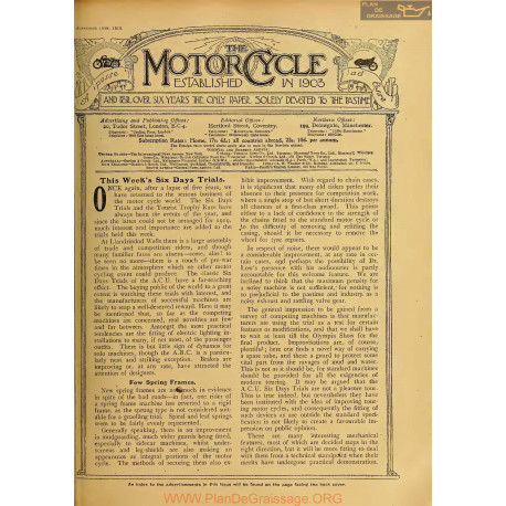 The Motor Cycle 1919 09 September 18 Vol23 N0860 This Week S Six Days Trials