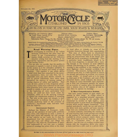 The Motor Cycle 1919 11 November 06 Vol23 N0867 Road Waring Signs