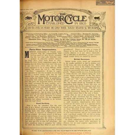 The Motor Cycle 1920 02 February 26 Vol24 N0883 Paris-nice Impressions
