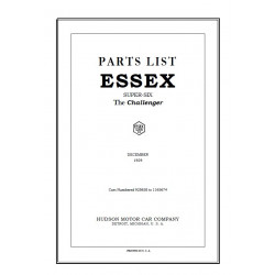 Essex 1929 Parts List December