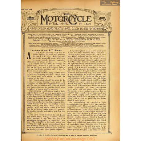 The Motor Cycle 1920 06 June 24 Vol24 N0900 Lessons Of The Tt Races