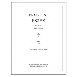 Essex 1929 Parts List July