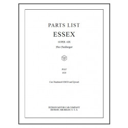 Essex 1929 Parts List July