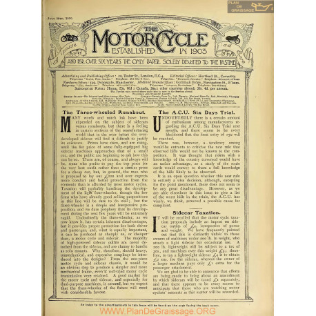 The Motor Cycle 1920 07 July 29 Vol25 N0905 The Three Wheeled Runabout