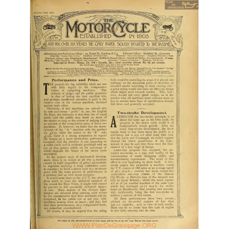 The Motor Cycle 1920 08 August 12 Vol25 N0907 Performance And Price